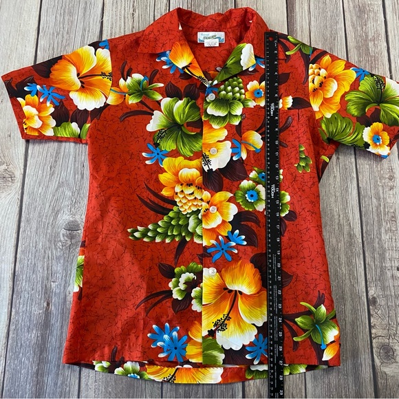 VTG 60s 70s JC Penneys Hawaii floral tropical short sleeve Hawaiian Shirt SZ M. - Picture 4 of 6